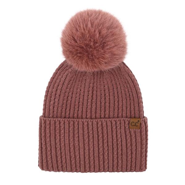 CC CABLE CUFF POM BEANIE