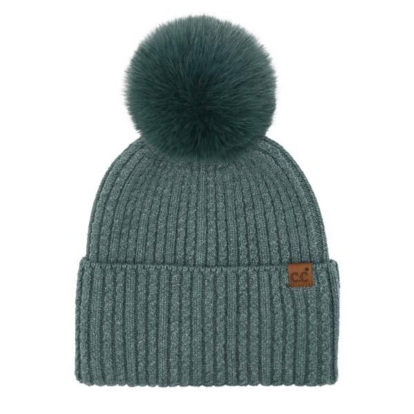 CC CABLE CUFF POM BEANIE