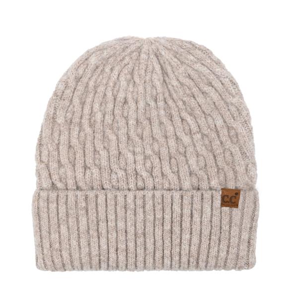 CC CABLE CUFF POM BEANIE