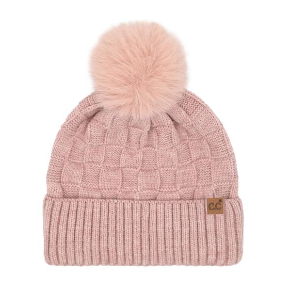 CC WEAVING TEXTURE POM BEANIE