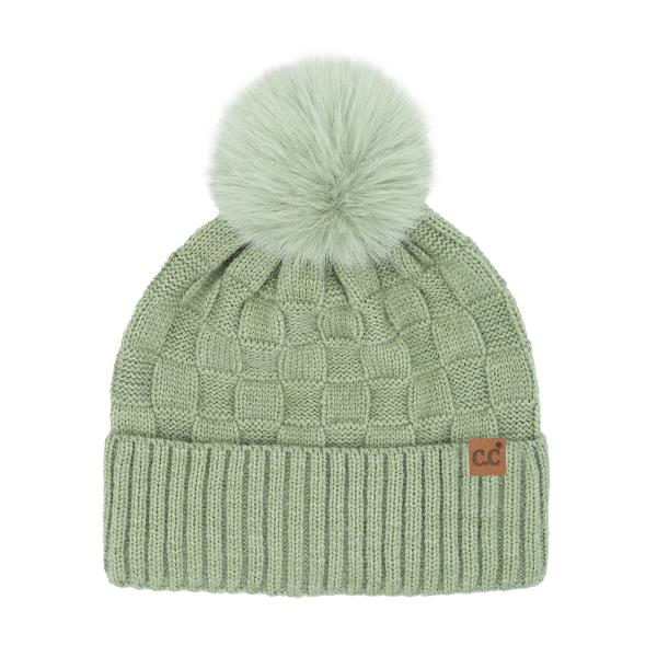 CC WEAVING TEXTURE POM BEANIE