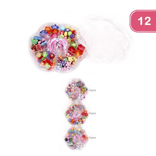 BRIGHT COLORFUL ASSORTED DIY BEAD CRAFT SET (12 UNITS)