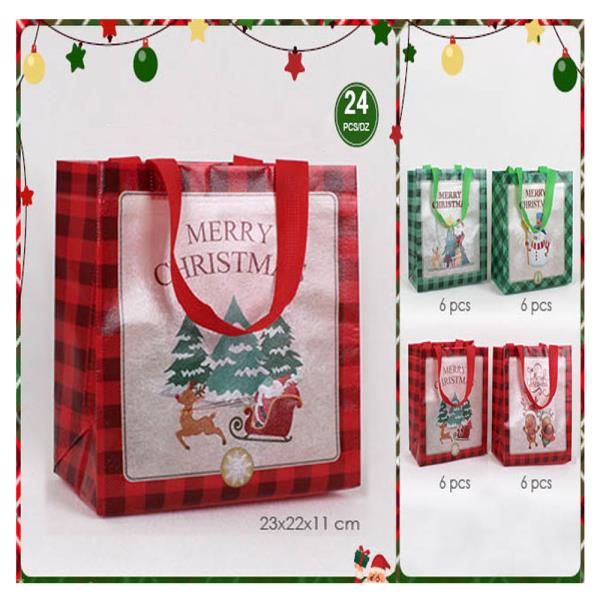 CUTE CHRISTMAS CARTOON FRIENDS GIFT BAG (12 UNITS)