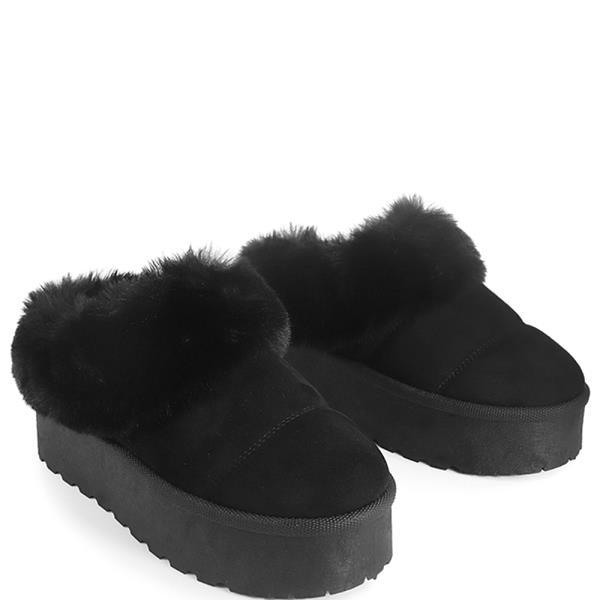 THICK PLATFORM FAUX FUR SLIDE 12 PAIRS