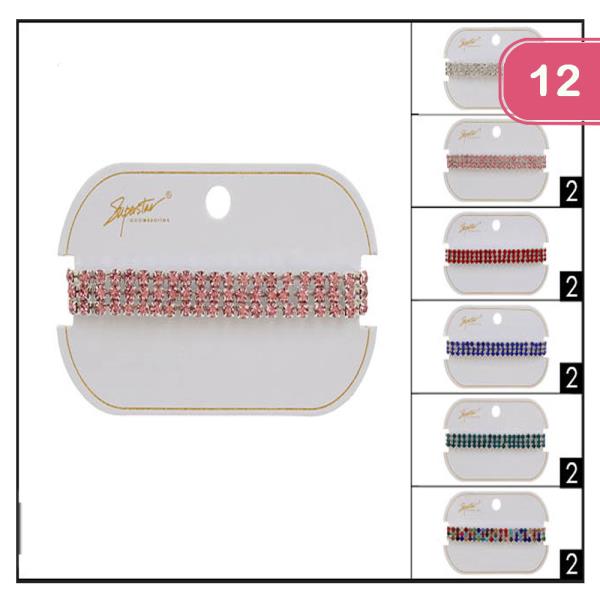 RHINESTONE LAYERED BRACELET (12 UNITS)