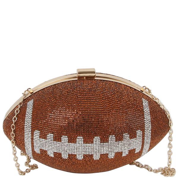 RHINESTONE FOOTBALL CROSSBODY BAG