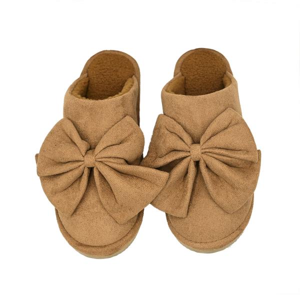 CC FAUX SUEDE BOW SLIPPERS - ML SIZE