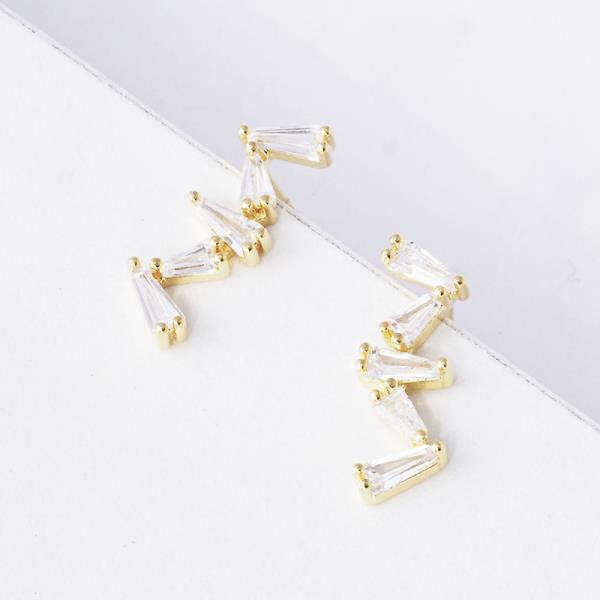 GOLD DIPPED CZ POST EARRING