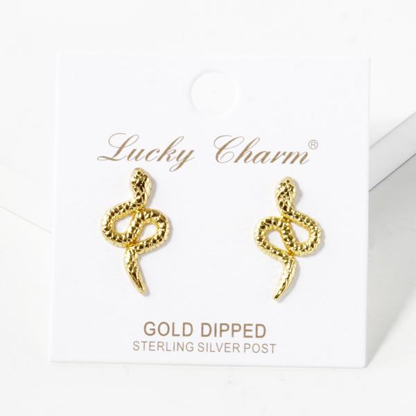 GOLD DIPPED SNAKE POST EARRING