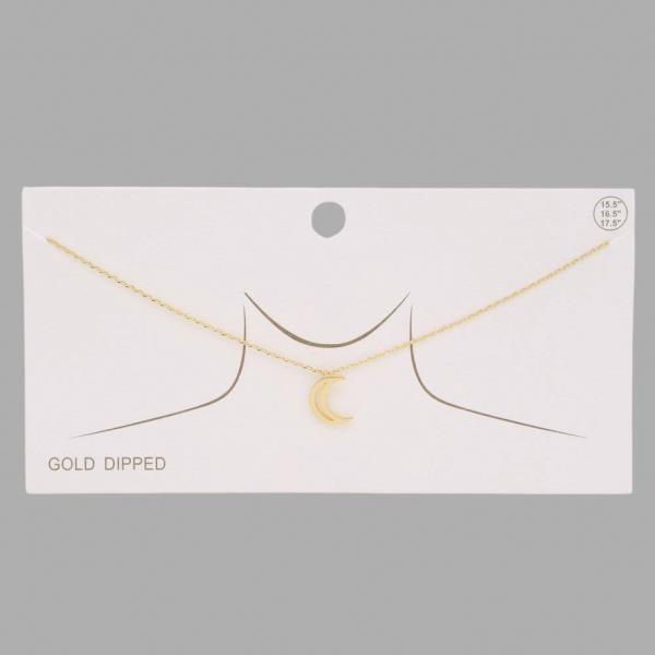 MOON CHARM GOLD DIPPED NECKLACE