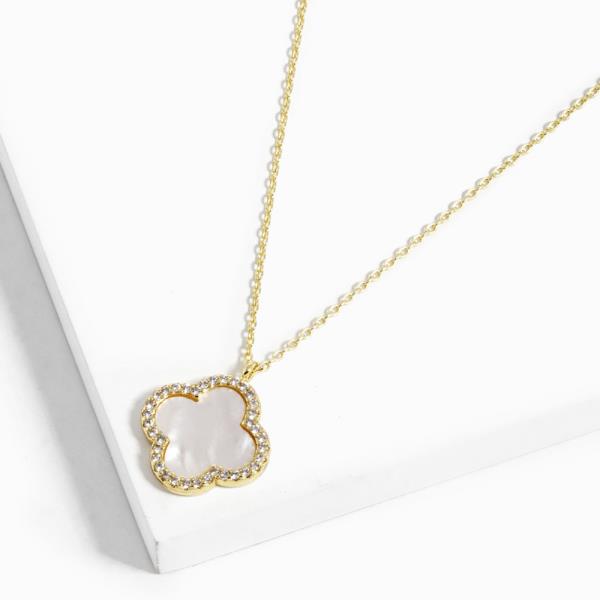 GOLD DIPPED CLOVER PENDANT NECKLACE