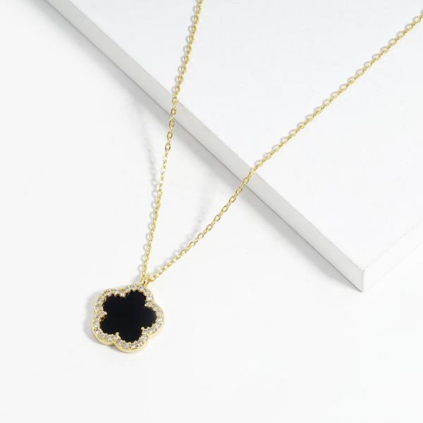 GOLD DIPPED CLOVER PENDANT NECKLACE