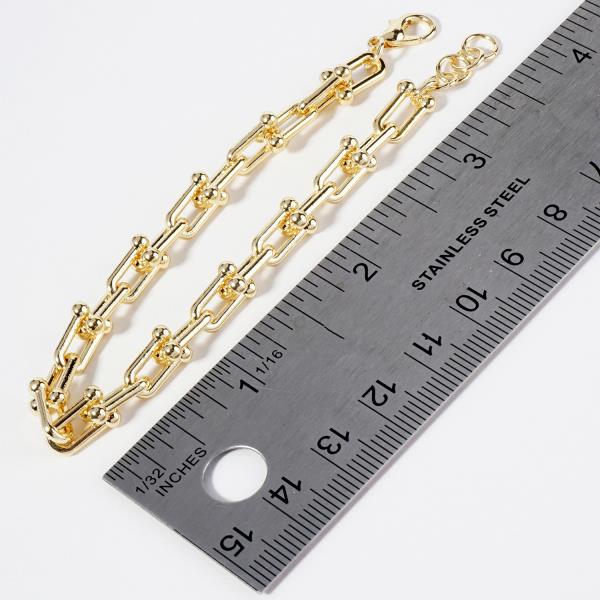 GOLD DIPPED METAL U CHAIN BRACELET