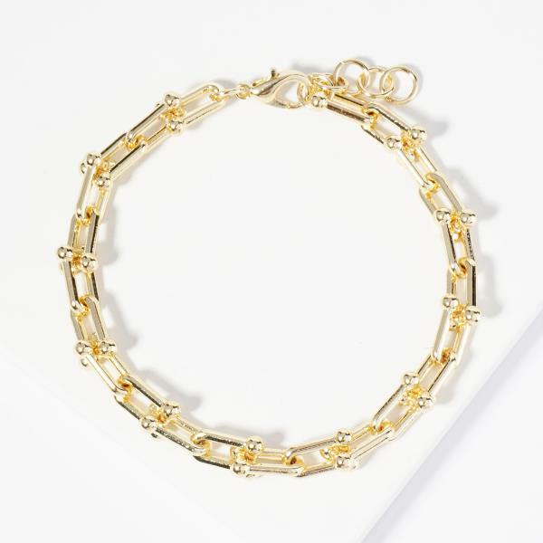 GOLD DIPPED METAL U CHAIN BRACELET