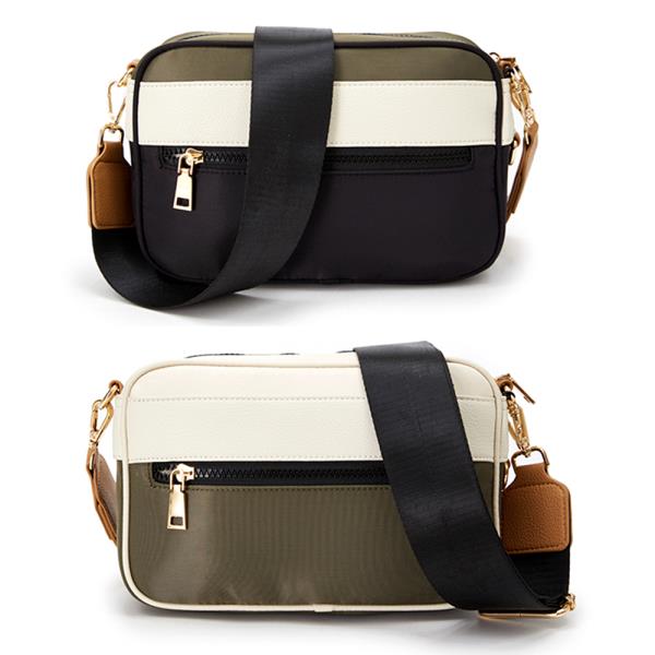 CHIC TRICOLOR STITCHING CROSSBODY BAG