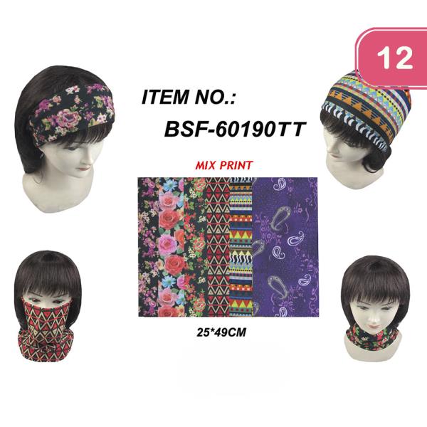 FABRIC MASK SCARF HEADBAND (12 UNITS)