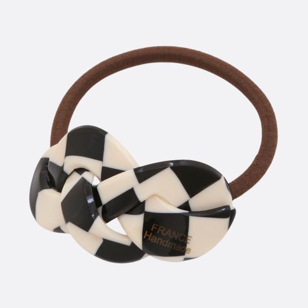 CHECKERED PATTERN LOOP HAIR TIE