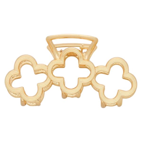 METAL CLOVER HAIR CLAW JAW CLIP