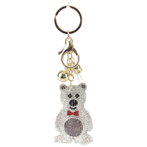 RHINESTONE BEAR KEYCHAIN WITL TASSEL