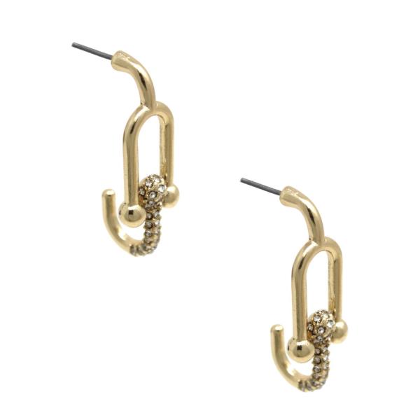 METAL RHINESTONE EARRING