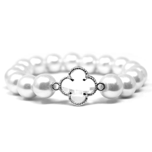 PEARL CLOVER STRETCH BRACELET