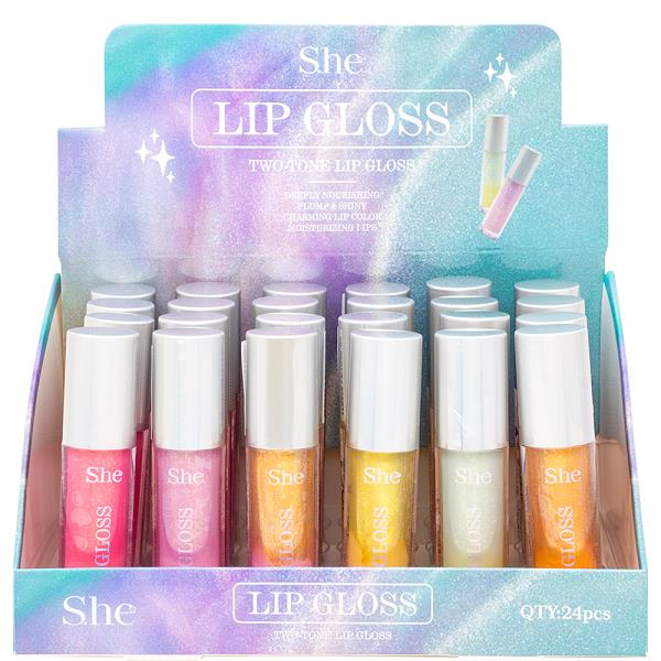 TWO TONE LIP GLOSS (24 UNITS)