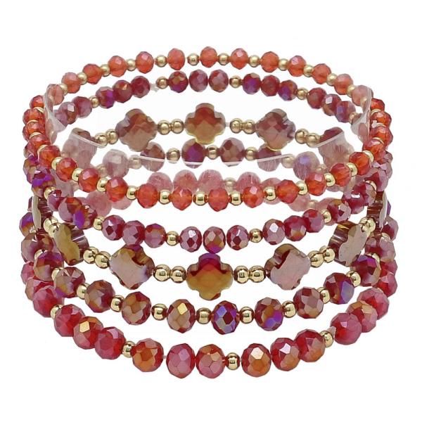 MULTI MIX BEAD STRETCH BRACELET SET