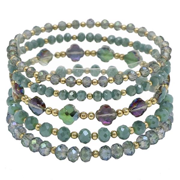 MULTI MIX BEAD STRETCH BRACELET SET