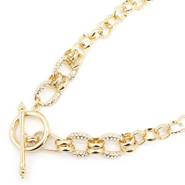 METAL CHAIN TOGGLE CLASP NECKLACE