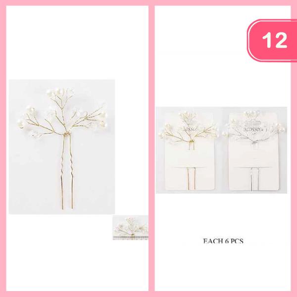 PEARL BRIDAL HAIR STICK PIN (12 UNITS)