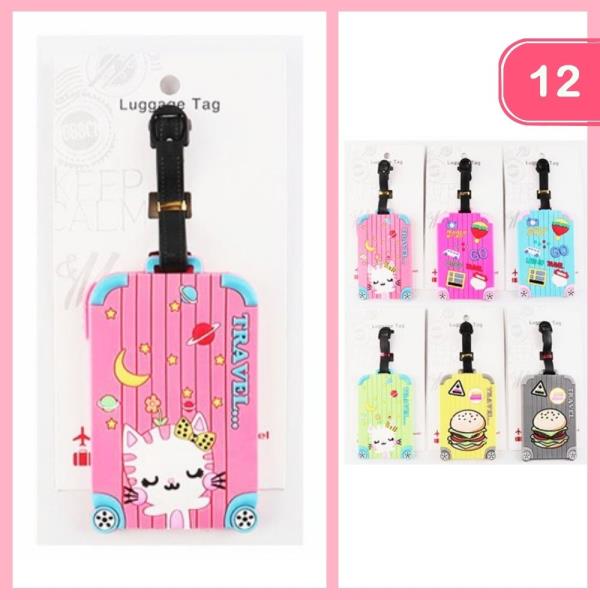 CUTE MIXED LUGGAGE TAG (12 UNITS)