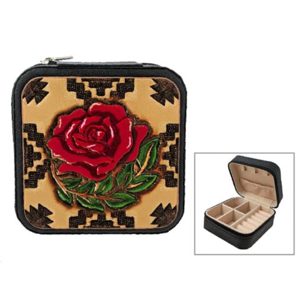 WESTERN STYLE ROSE JEWELRY ORGANIZER BOX