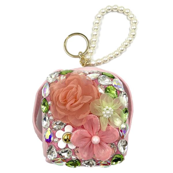 GEMSTONE FLOWER MIRROR KEYCHAIN