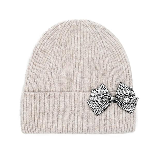 CC RHINESTONE BOW CUFF BEANIE