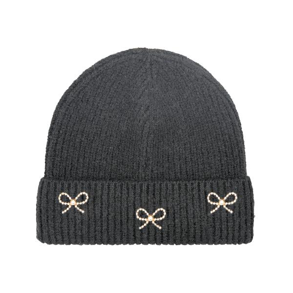 CC PEARL BOW CHARM CUFF BEANIE