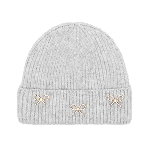 CC PEARL BOW CHARM CUFF BEANIE