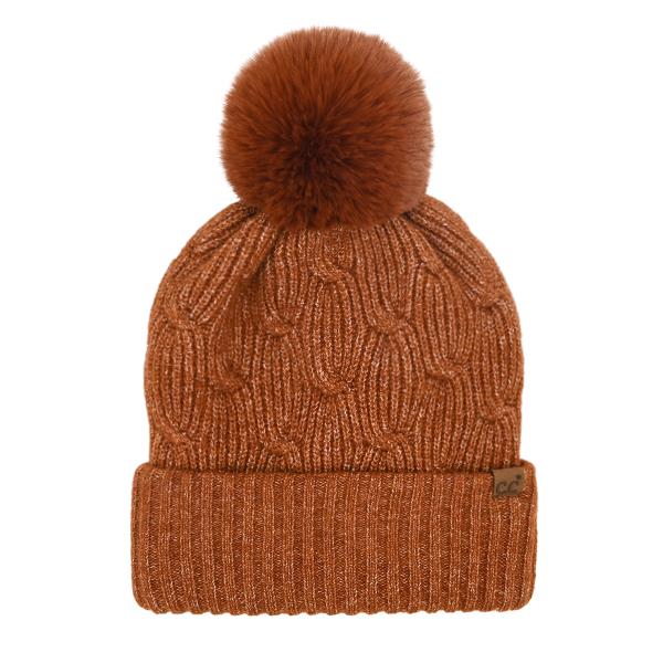 CC CHAIN LINK KNITTED POM BEANIE