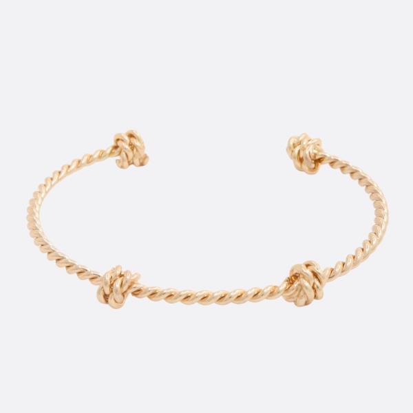 SODAJO KNOT TWISTED LINK GOLD DIPPED CUFF BRACELET