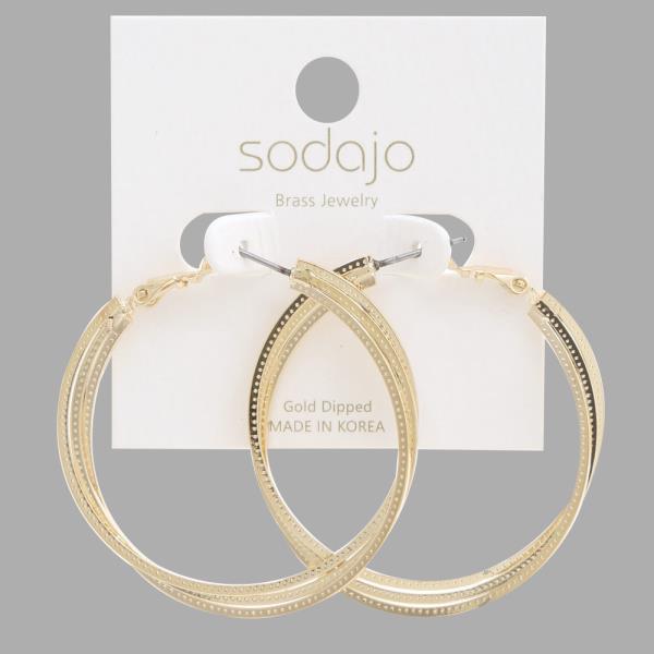 SODAJO DOUBLE HOOP GOLD DIPPED EARRING