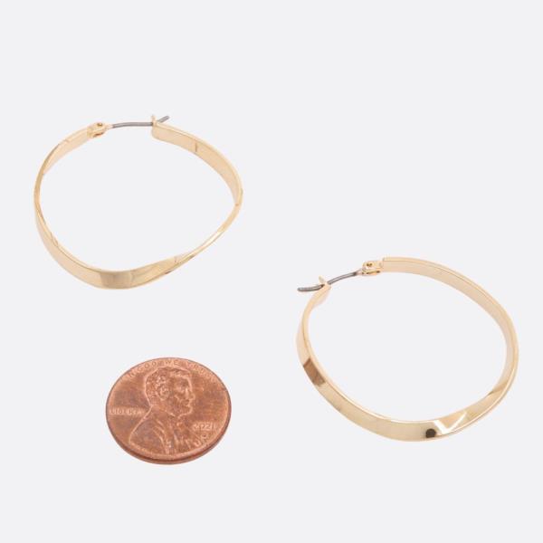 SODAJO BENT GOLD DIPPED HOOP EARRING