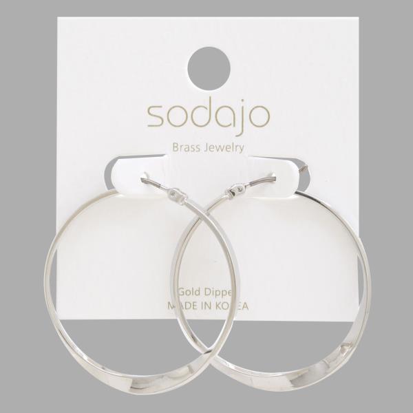 SODAJO BENT GOLD DIPPED HOOP EARRING