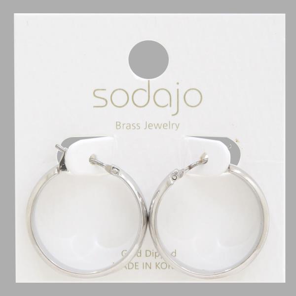 SODAJO SOLID GOL DIPPED HOOP EARRING