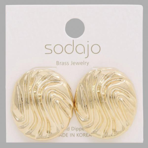 SODAJO ROUND METAL GOLD DIPPED EARRING