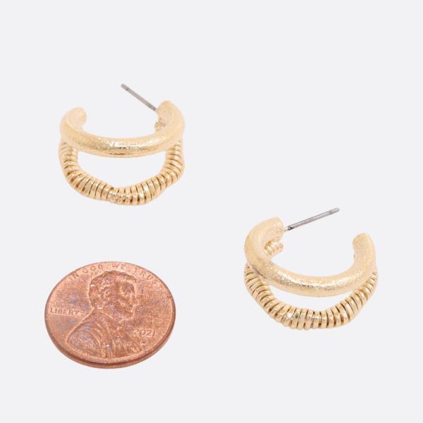 SODAJO WAVY DOUBLE HOOP GOLD DIPPED EARRING