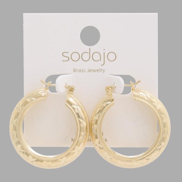 SODAJO METAL GOLD DIPPED HOOP EARRING