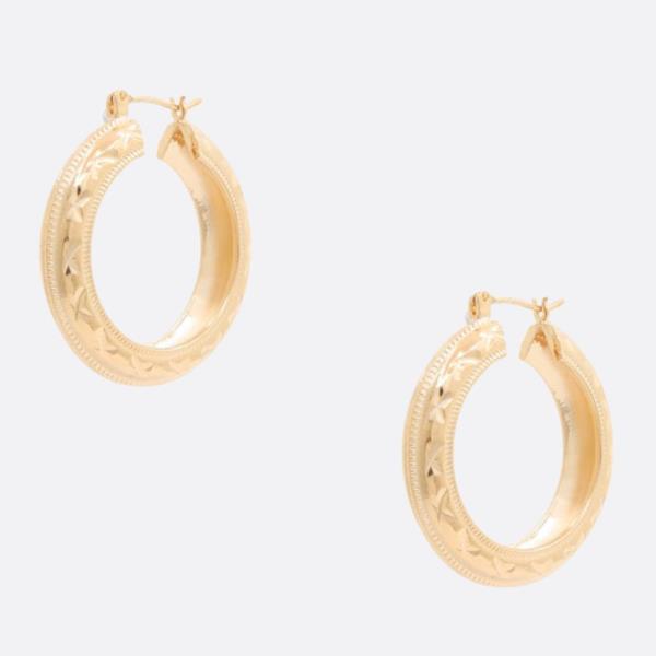 SODAJO METAL GOLD DIPPED HOOP EARRING