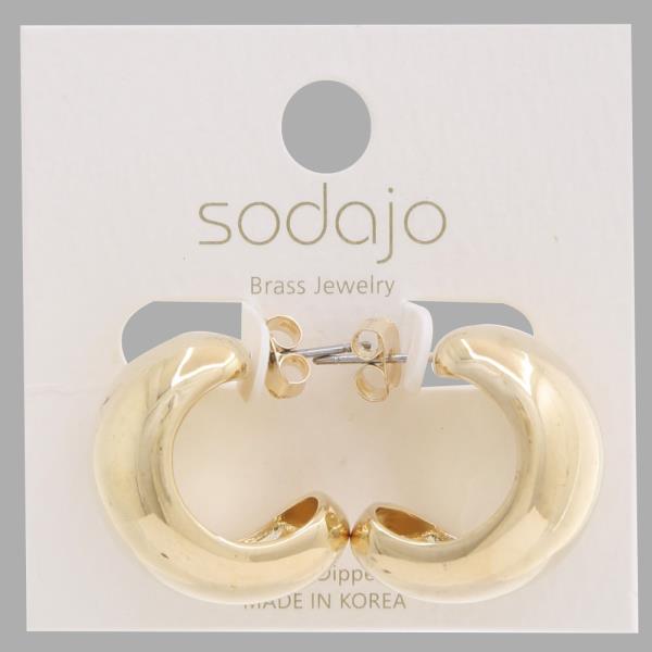 SODAJO OPEN HOOP GOLD DIPPED EARRING