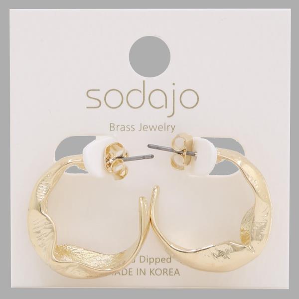 SODAJO WAVY HOOP GOLD DIPPED EARRING