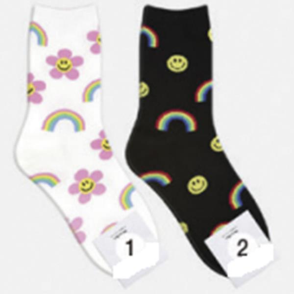 RAINBOW FLOWER ANKLE SOCKS