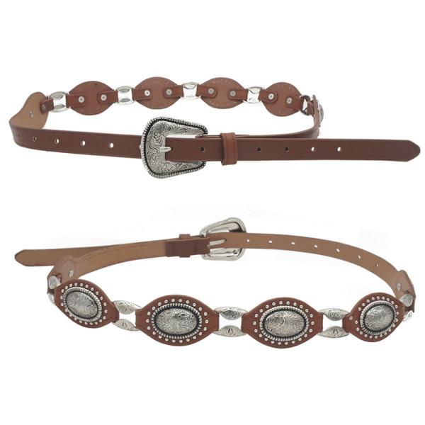 DOTTED SWIRL FLORA CAB ACCENTED WESTERN BELT